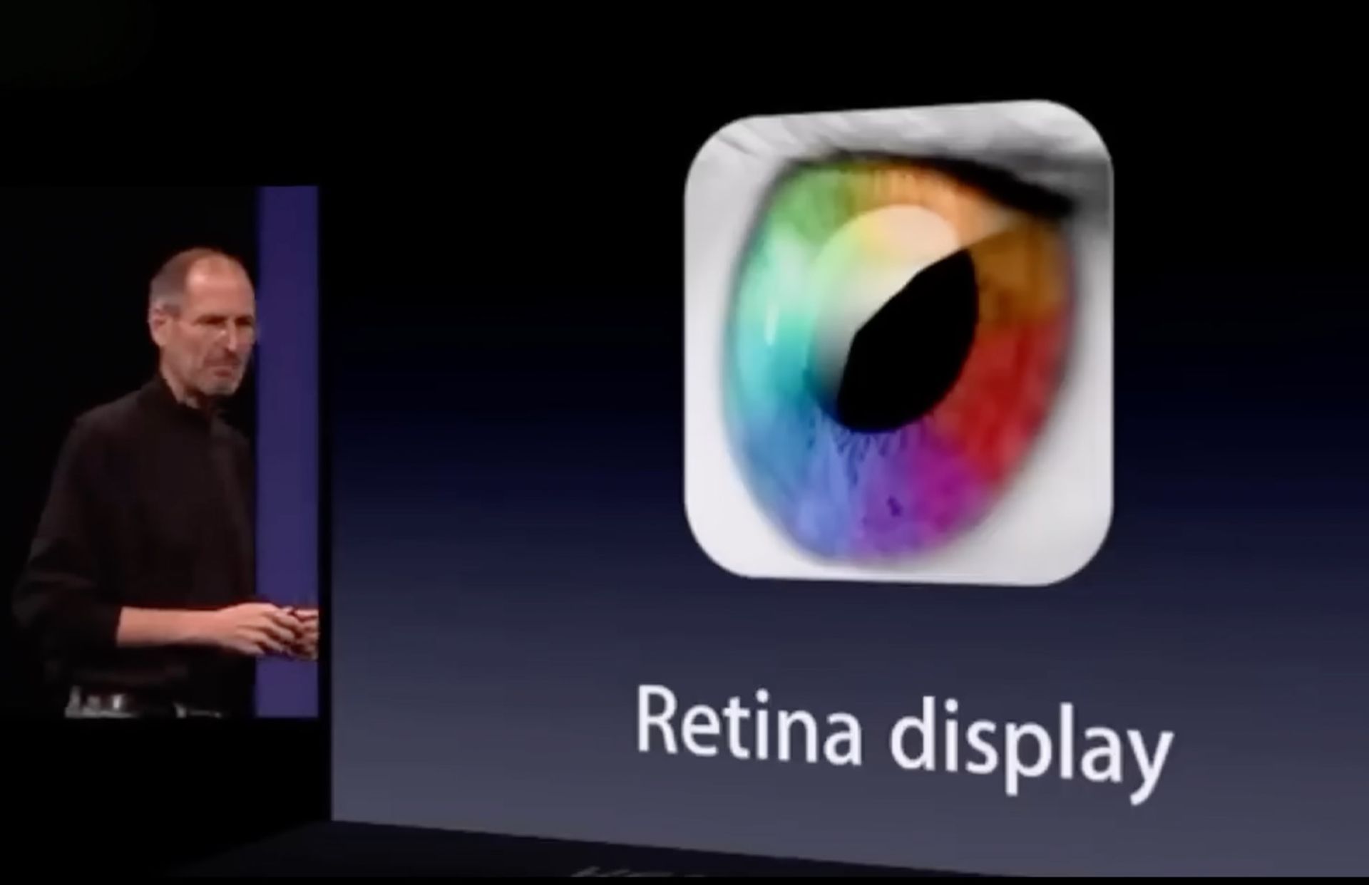 استیو جابز درحال معرفی صفحه نمایش رتینا
