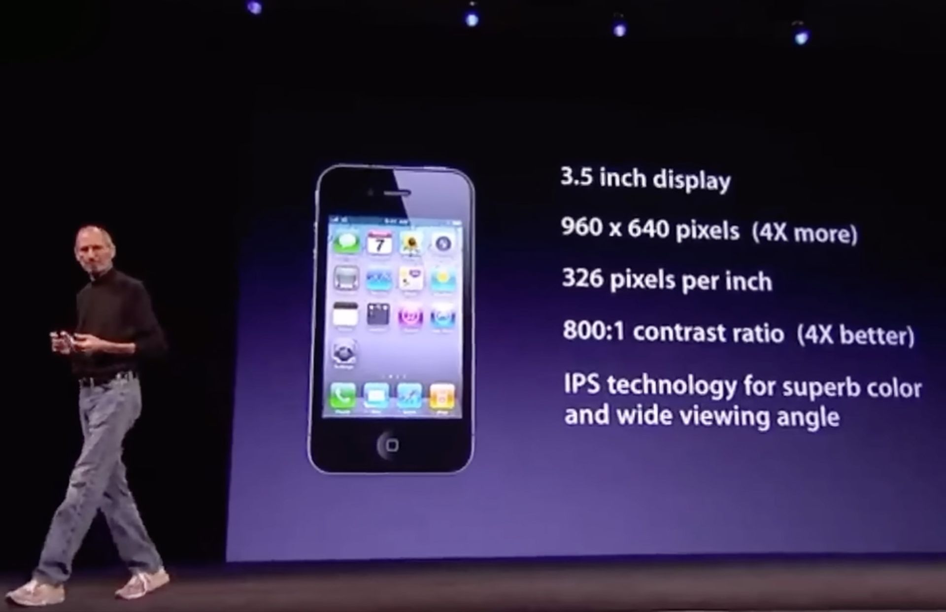 استیو جابز درحال معرفی صفحه نمایش رتینا