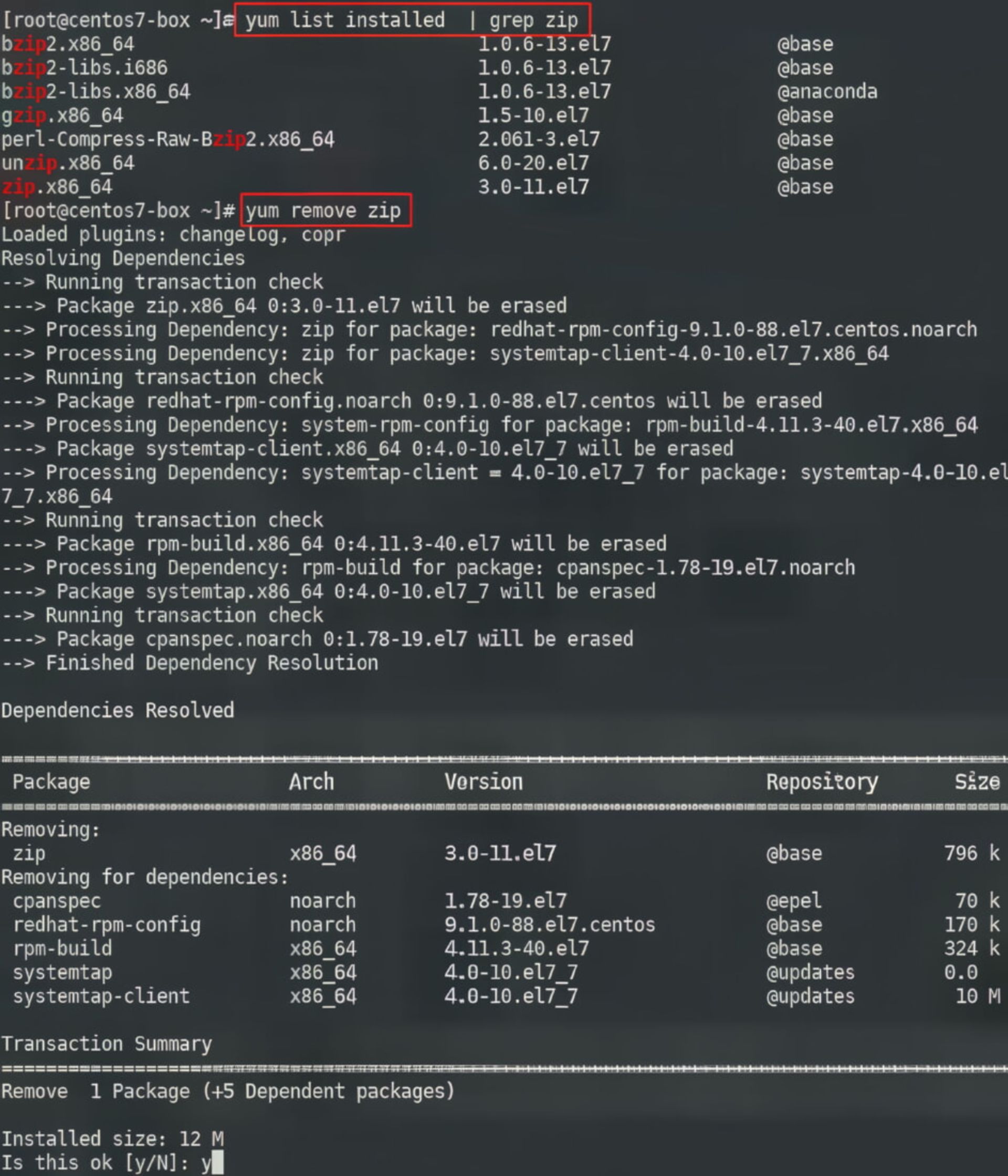 حذف نرم‌افزار در RHEL، CentOS یا Oracle Linux با استفاده از دستور yum