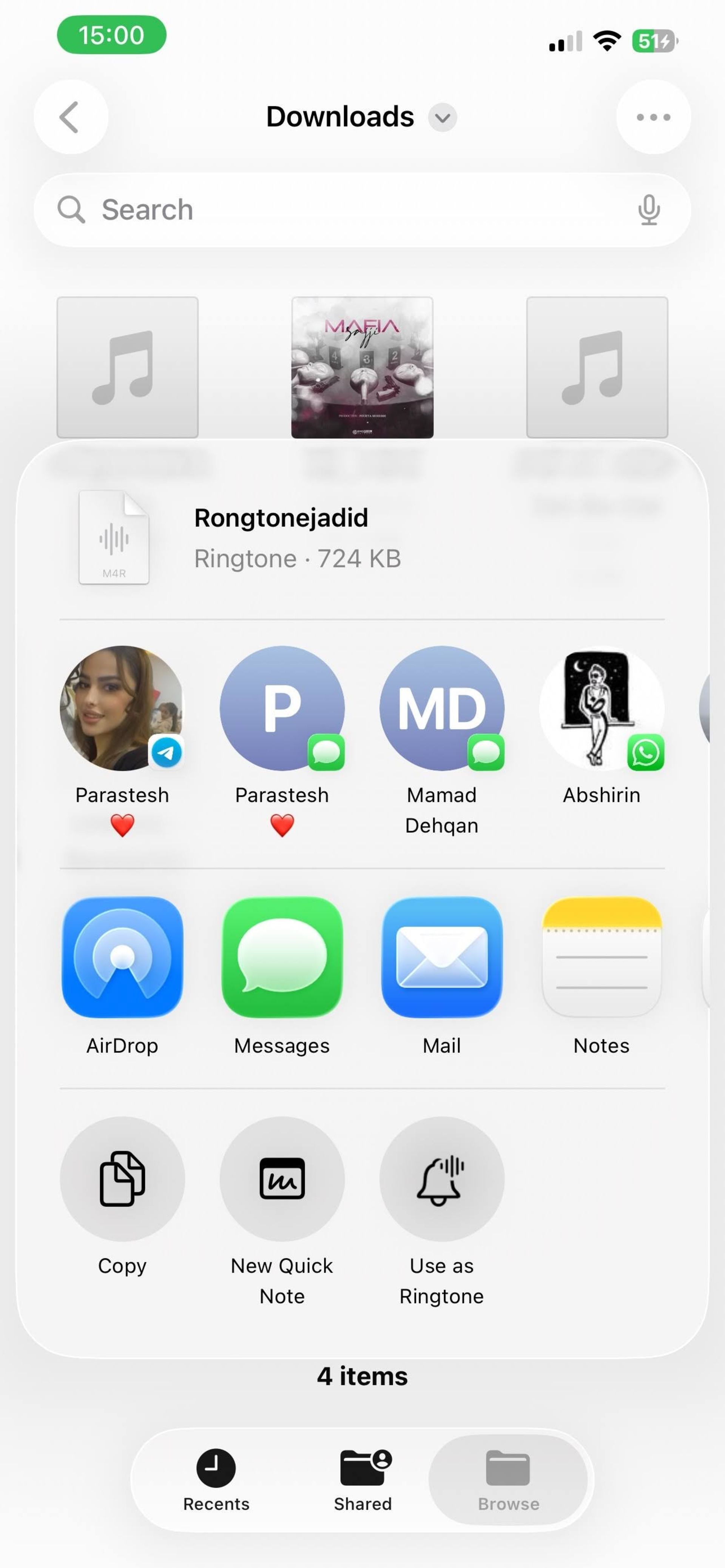 انتخاب آهنگ به عنون رینگ تون آیفون