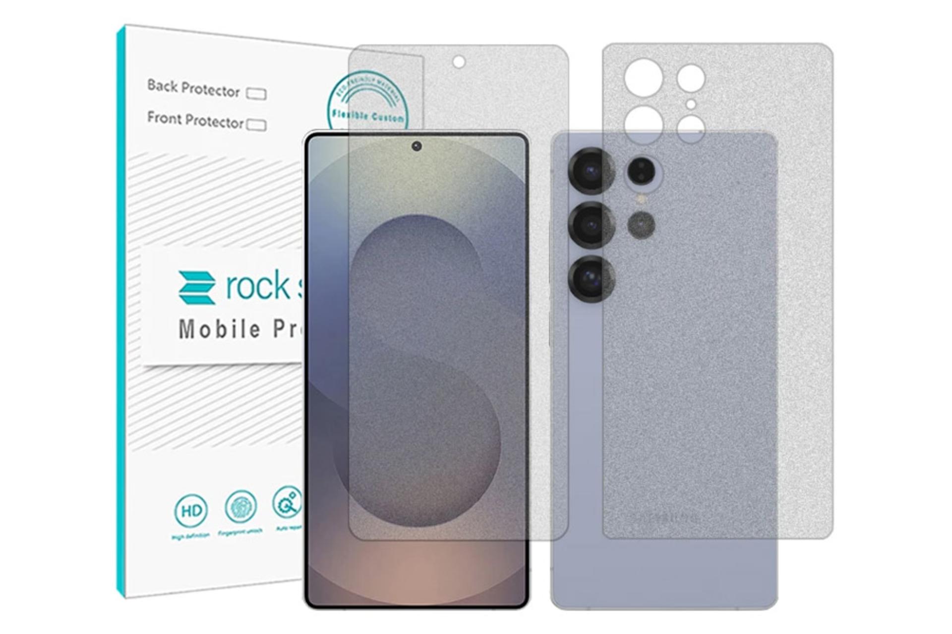 محافظ صفحه نمایش گوشی راک اسپیس مدل مات Resistant مناسب سامسونگ Galaxy S25 Ultra به همراه محافظ پشت گوشی