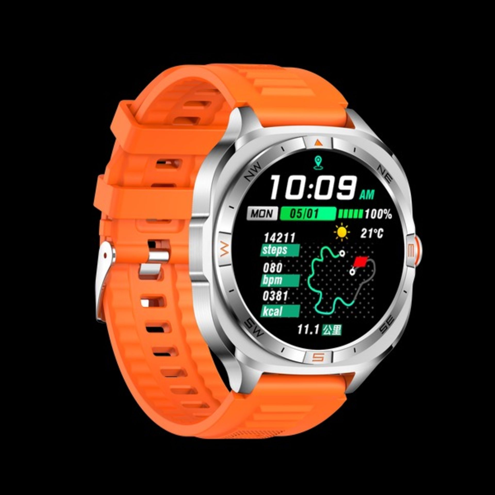 نمای جلو ساعت هوشمند رولمی GTS GPS رنگ نارنجی