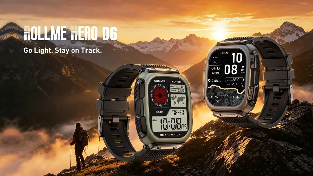 ساعت هوشمند Rollme Hero D6 با صفحه نمایش دیجیتال و استایل ورزشی