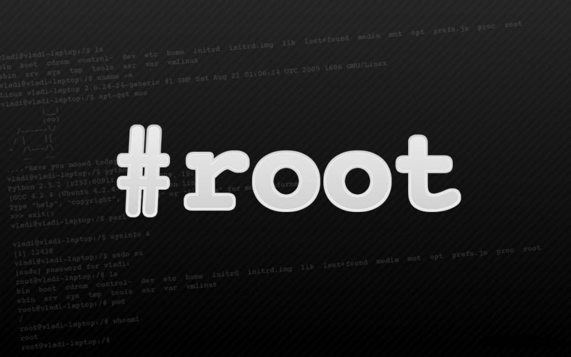 عبارت #root به رنگ سفید روی پس زمینه مشکی پر از کدنویسی