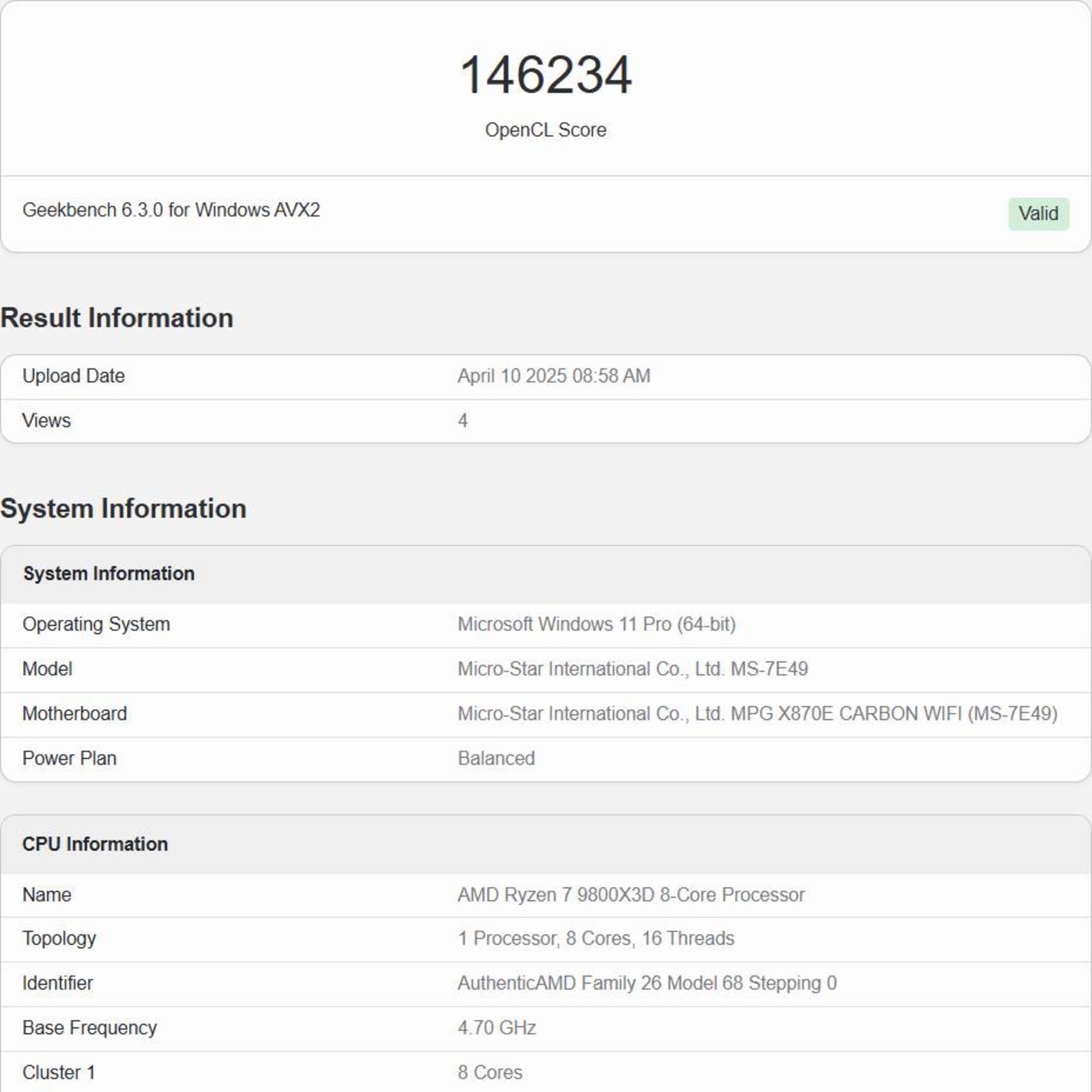 گیک بنچ کارت گرافیک RTX 5060 Ti انویدیا