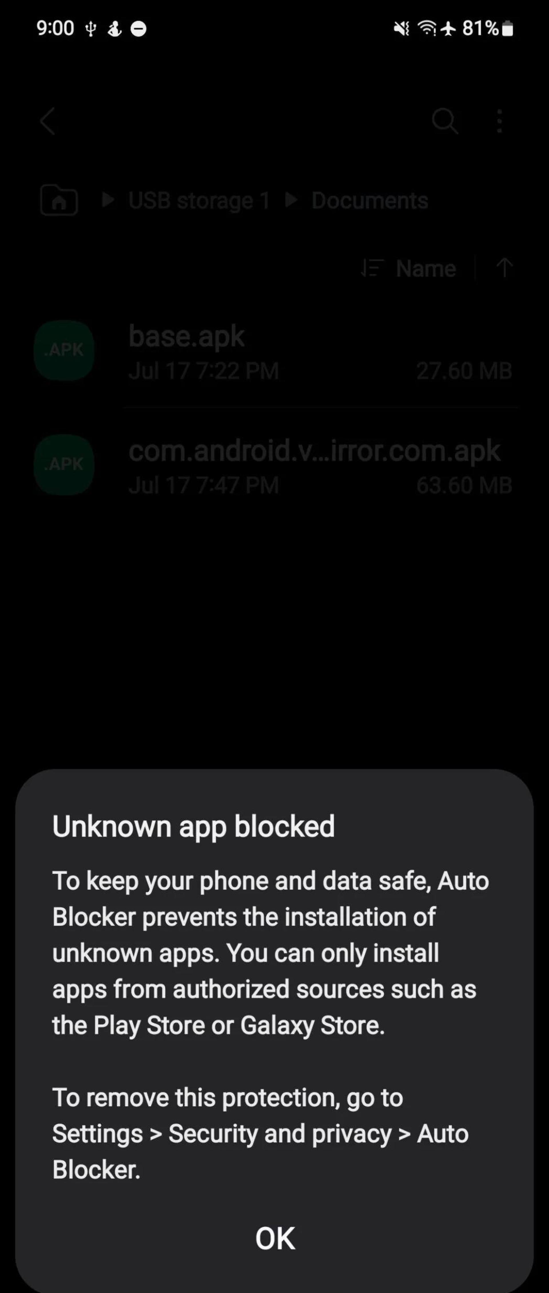 ویژگی Auto Blocker روی گوشی سامسونگ