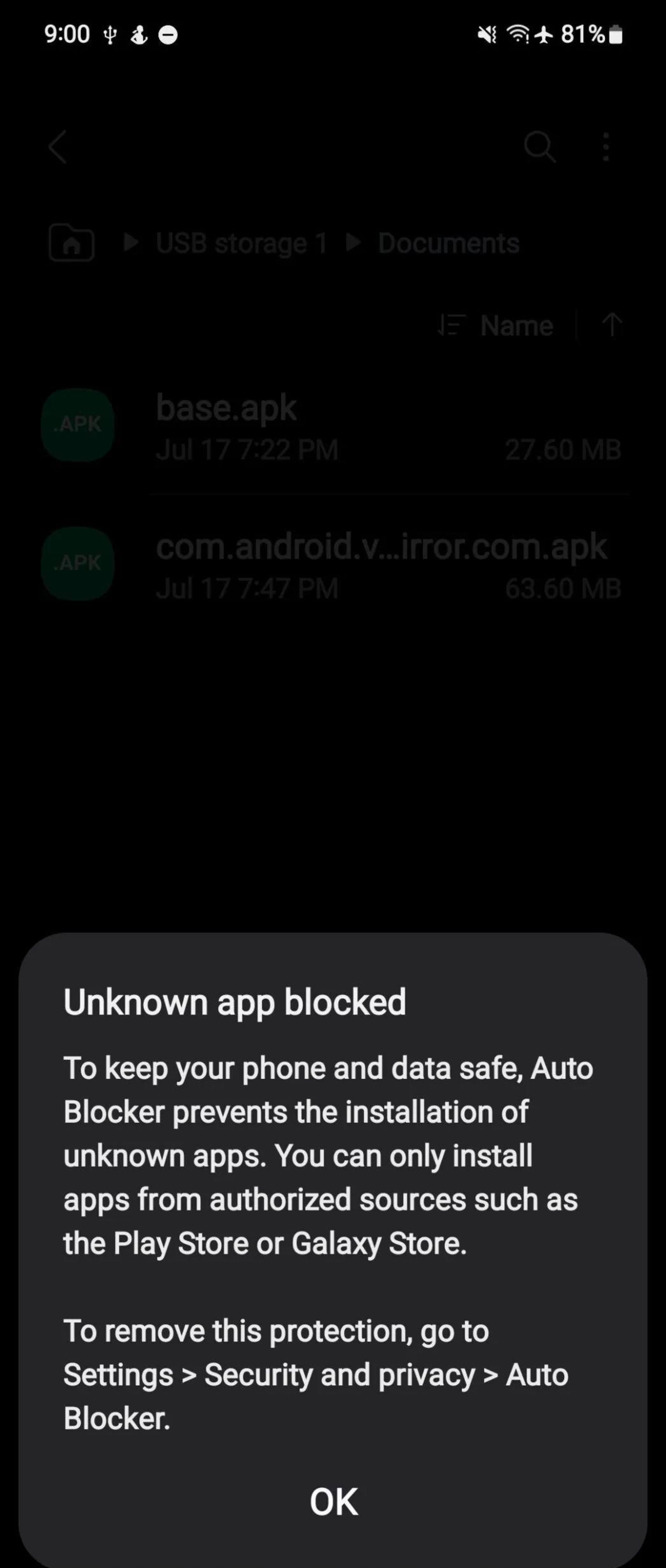 ویژگی Auto Blocker روی گوشی سامسونگ