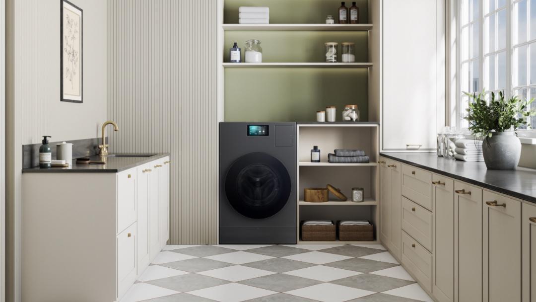ماشین لباسشویی سامسونگ مدل Bespoke AI Laundry Combo از نمای جلو
