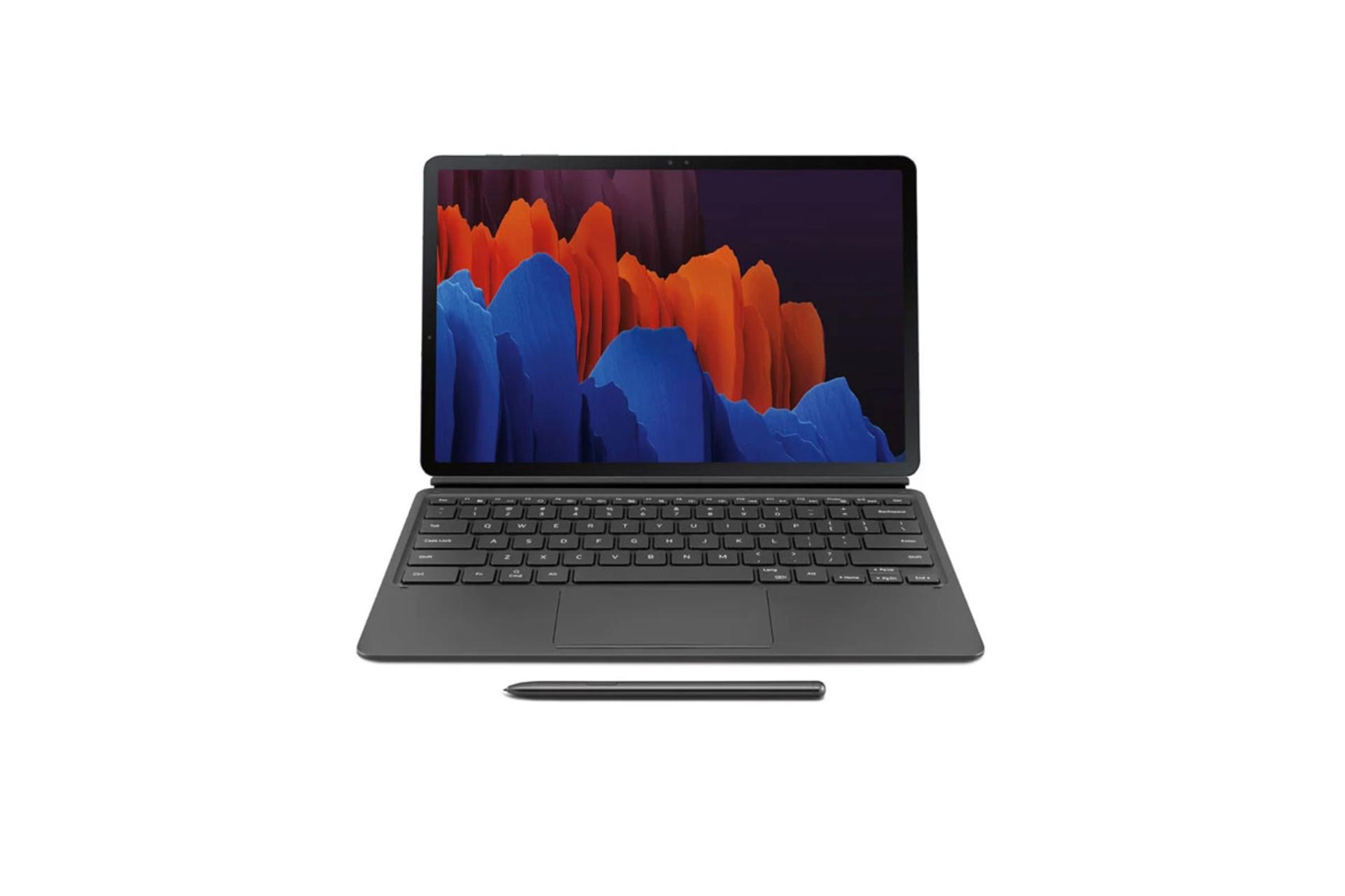 قاب تبلت کیف کلاسوری سامسونگ مدل Book Cover Keyboard مناسب سامسونگ Galaxy Tab S8 Plus / S7 Plus