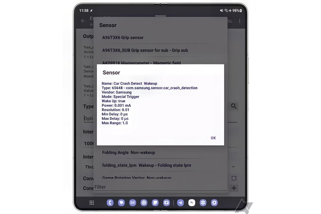قابلیت تشخیص تصادف در گوشی Galaxy Fold Z 5