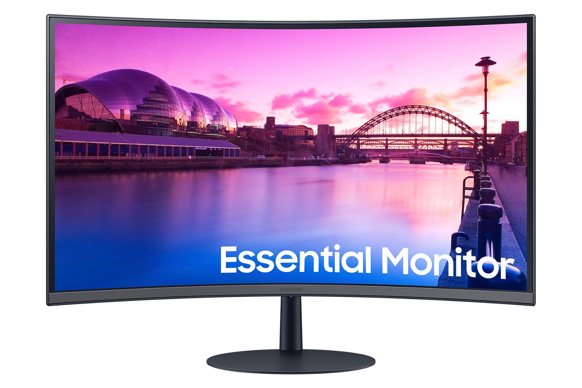 نمای جلو و لوگوی مانیتور سامسونگ 27 اینچ مدل Curved C390 LS27C390EACXXK
