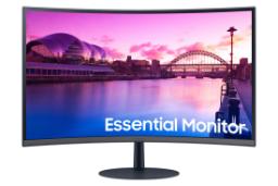 نمای جلو و لوگوی مانیتور سامسونگ 27 اینچ مدل Curved C390 LS27C390EACXXK