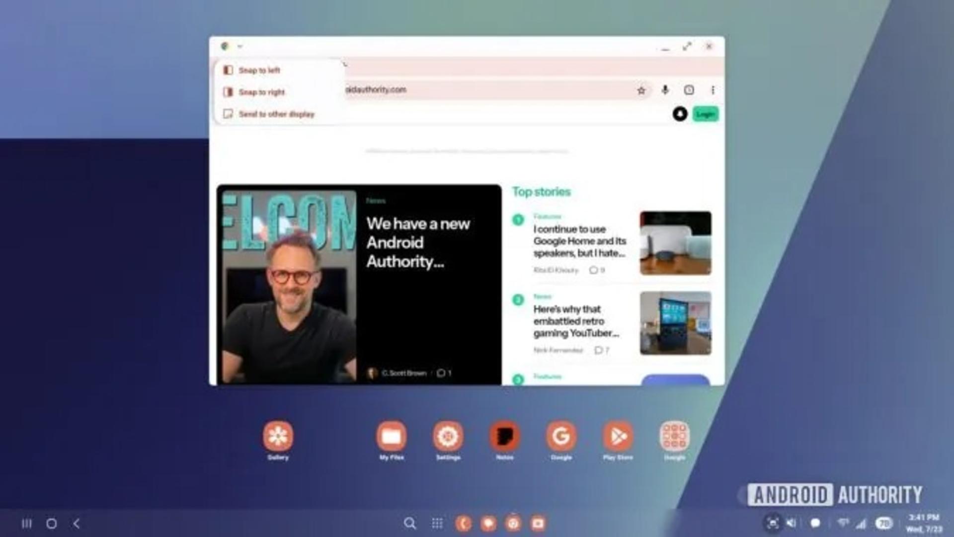 صفحه‌ی اصلی قابلیت DeX در One UI 8