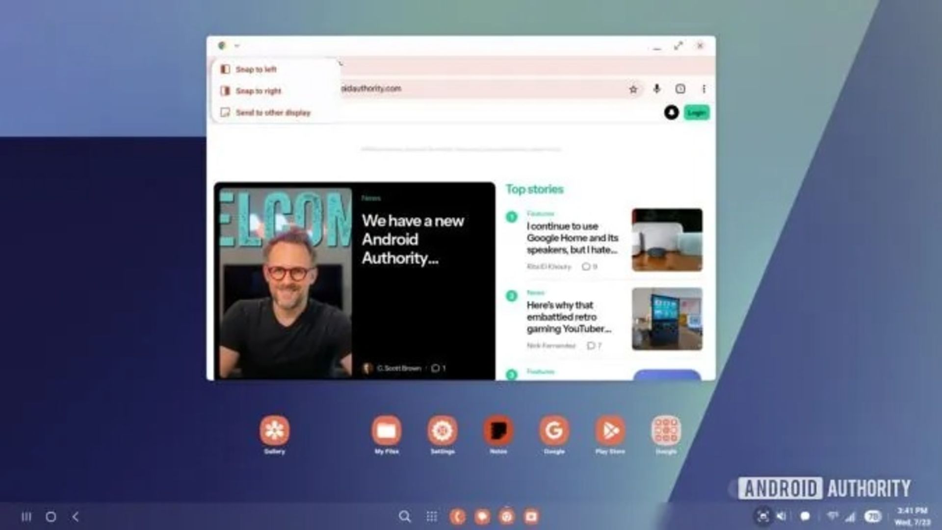 صفحه‌ی اصلی قابلیت DeX در One UI 8
