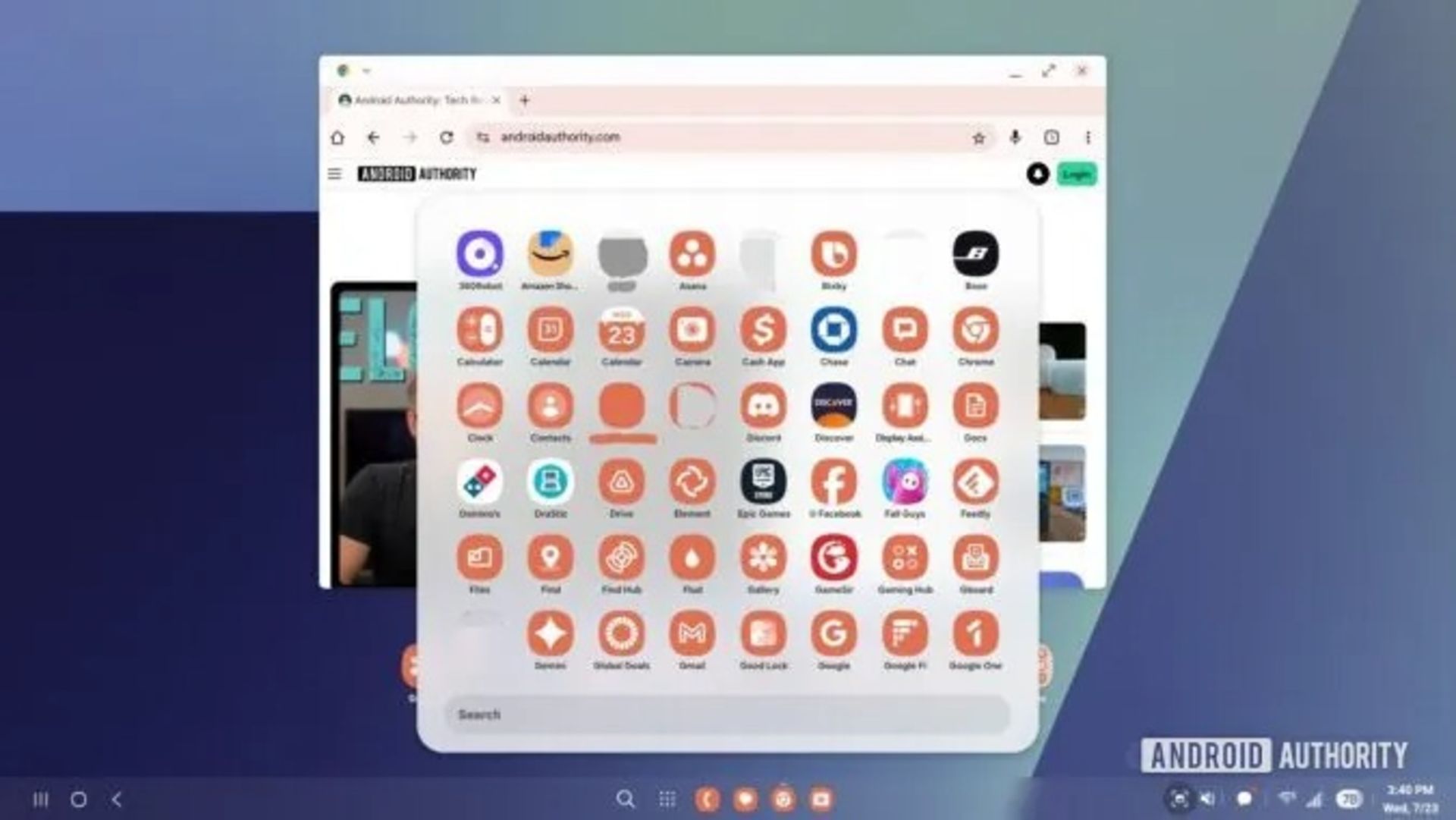 منوی برنامه‌های قابلیت DeX در One UI 8
