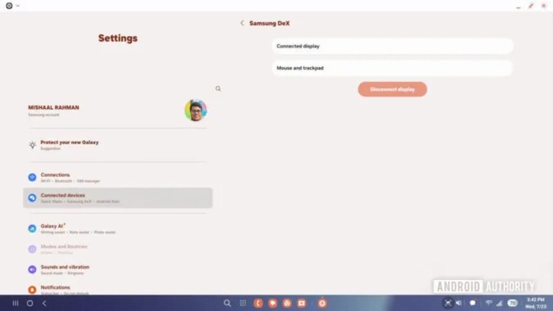 قابلیت DeX در تنظیمات One UI 8