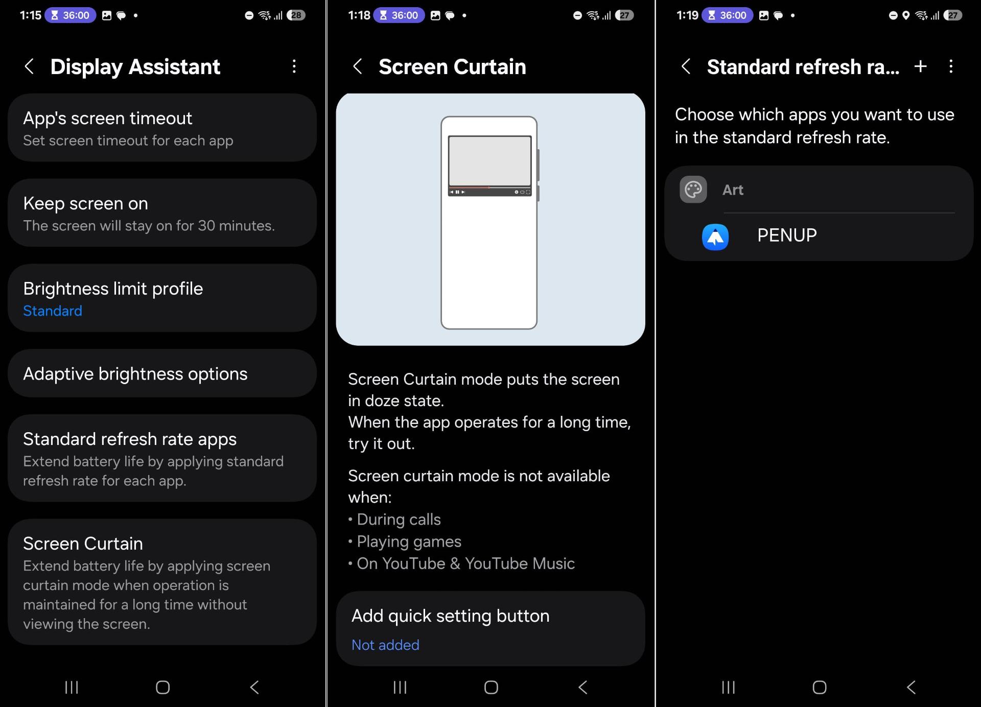 ویژگی‌های مختلف ابزار Display Assistant در One UI 7.0