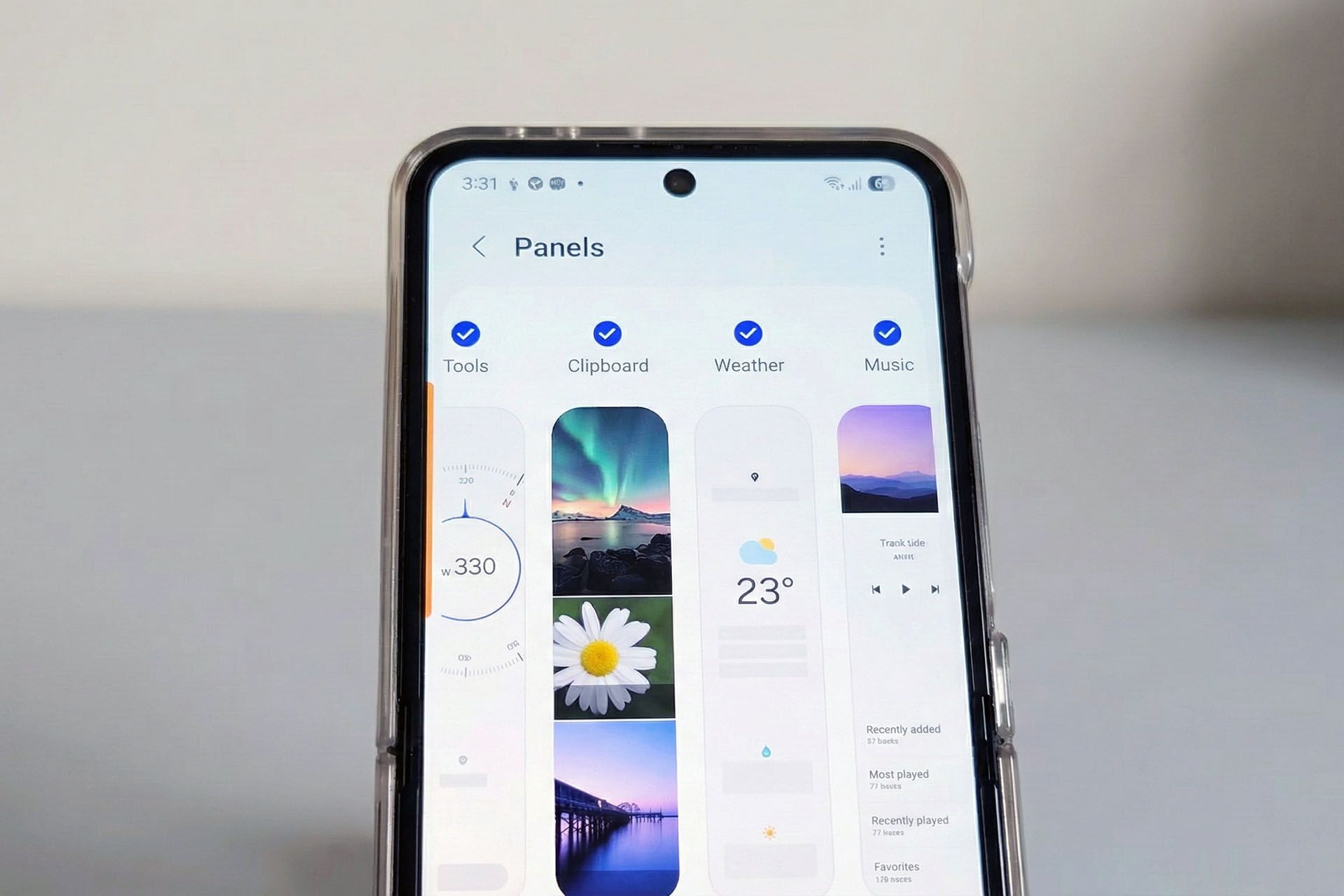 لیست پنل‌های اج پنل در گوشی سامسونگ