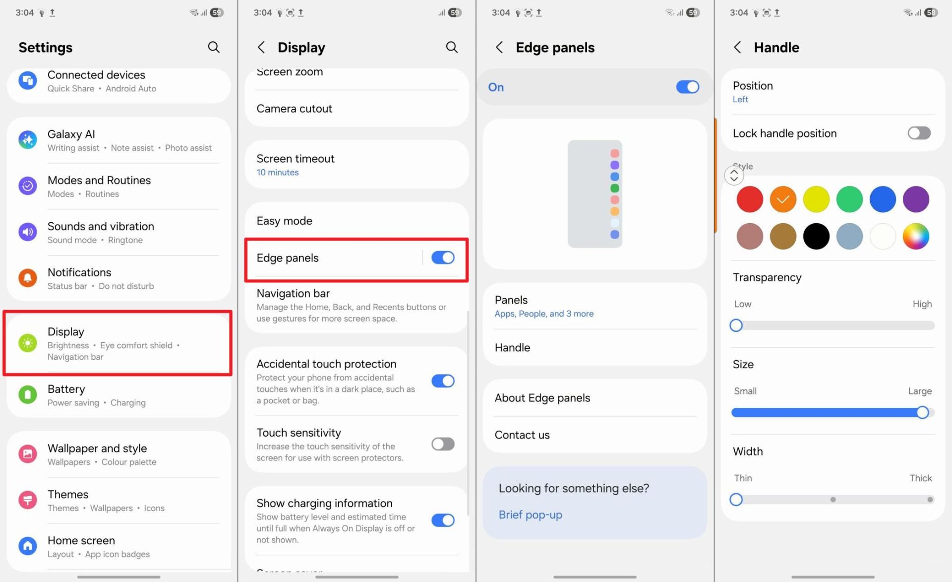 مراحل فعال سازی اج پنل سامسونگ