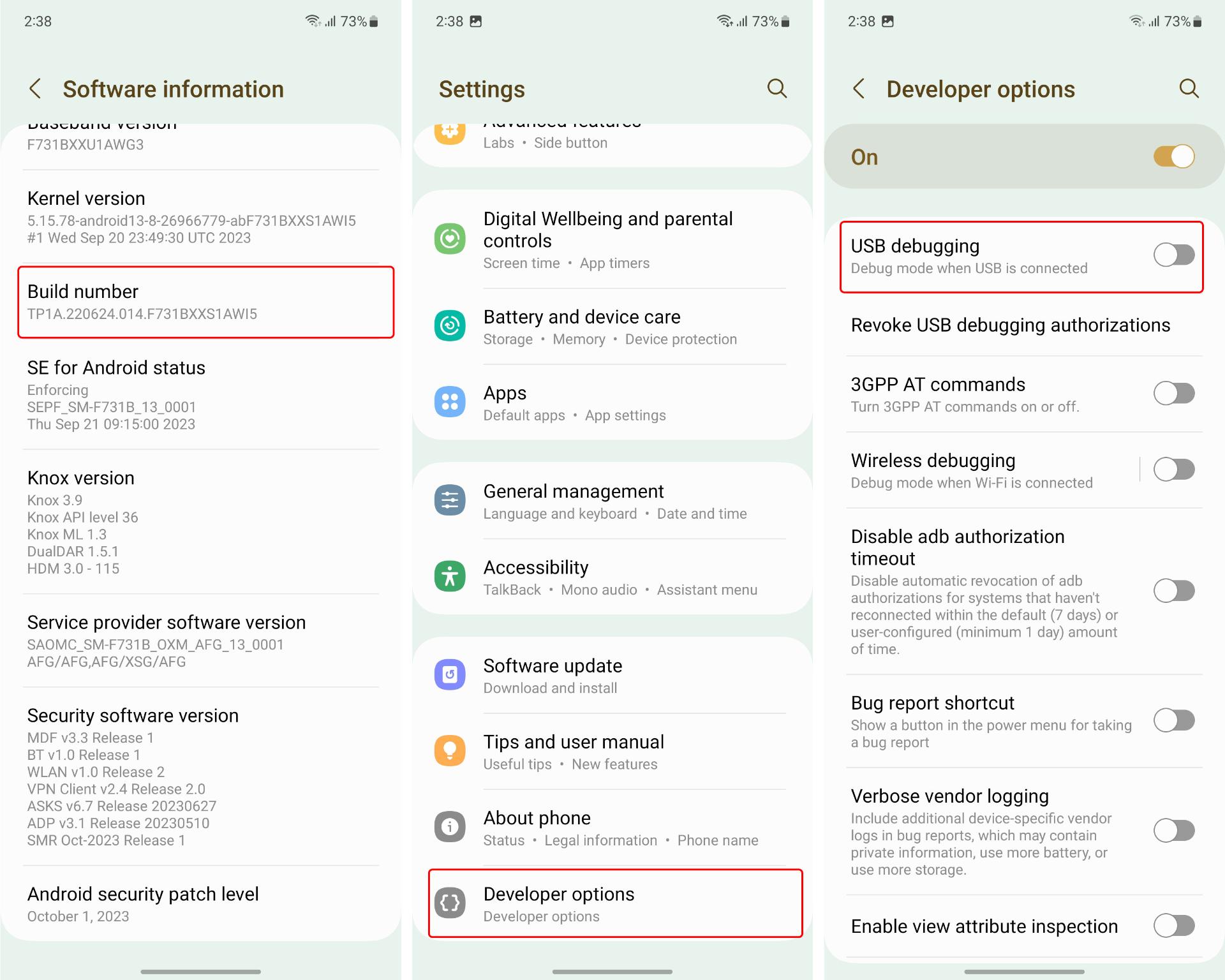 فعال کردن USB Debugging در سامسونگ