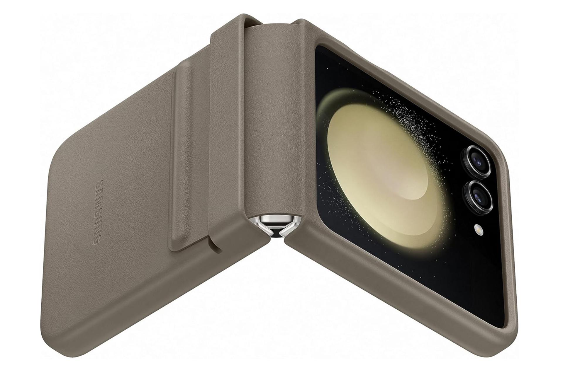 قاب گوشی سامسونگ Samsung Flap Eco-Leather For Samsung Galaxy Z Flip5 نمای پشت و جانبی