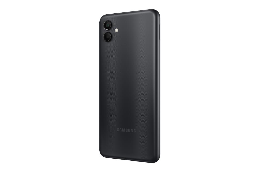 نمای نیمرخ پنل پشت گوشی موبایل گلکسی A04 سامسونگ / Samsung Galaxy A04 با نمایش لبه سمت چپ رنگ مشکی