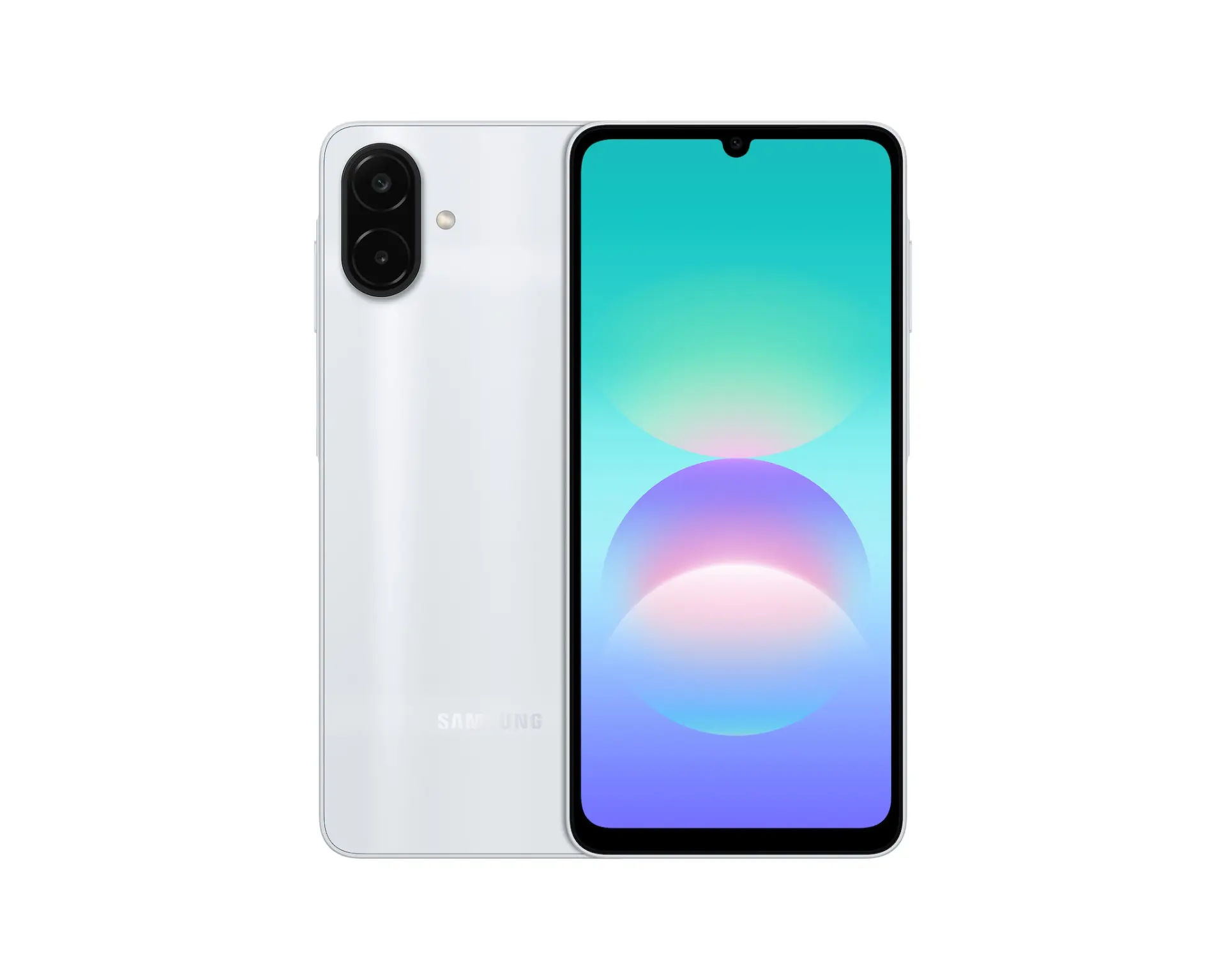 گوشی هوشمند سامسونگ گلکسی A08 (Samsung Galaxy A08) با بدنه سفید و نمایشگر بزرگ