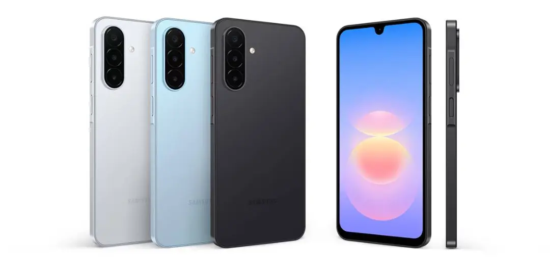 گوشی هوشمند گلکسی A18 (Galaxy A18) سامسونگ در سه رنگ سفید، آبی و مشکی
