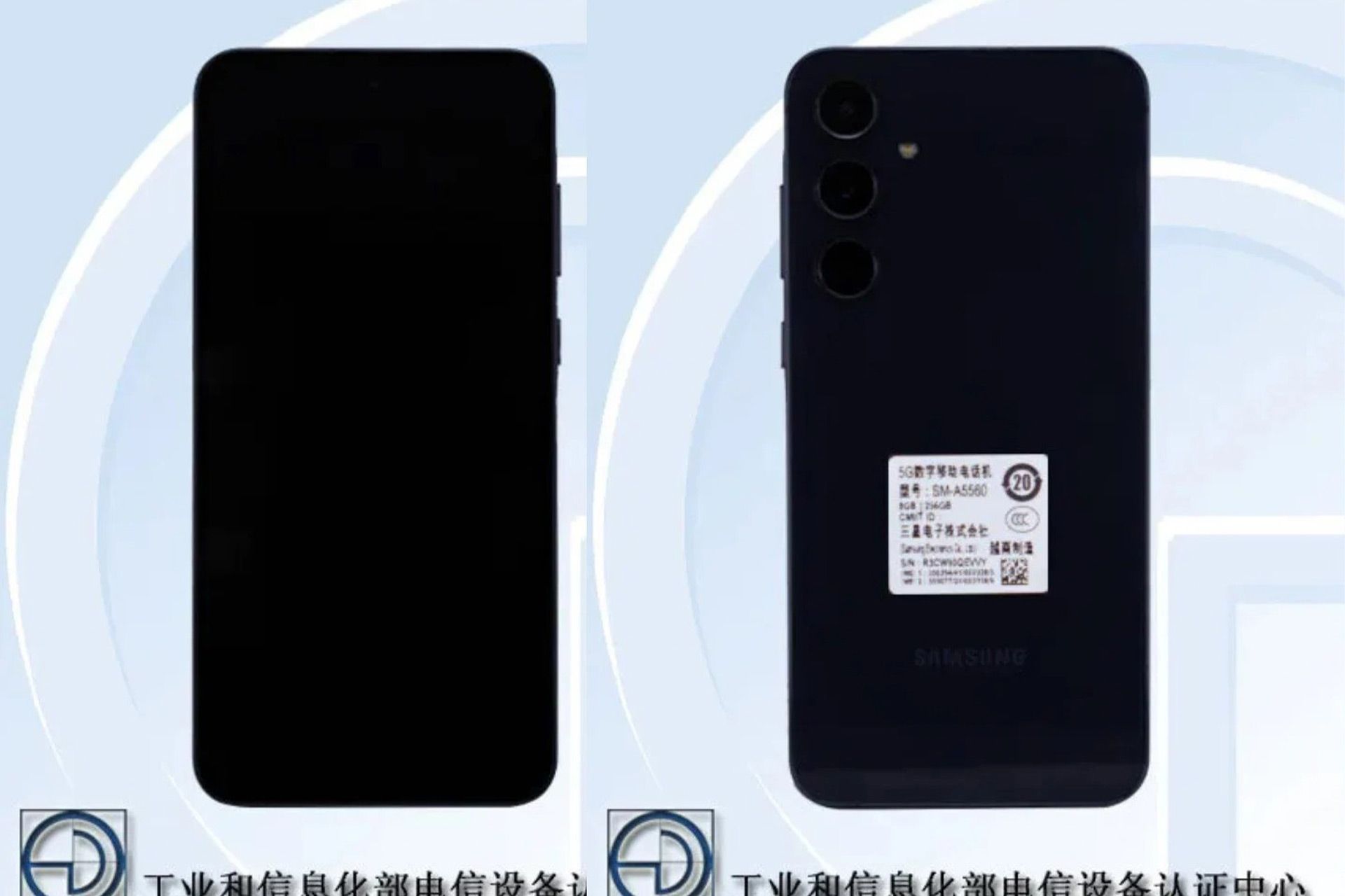 رندر فاش شده پنل پشتی و جلویی گوشی گلکسی A55 سامسونگ