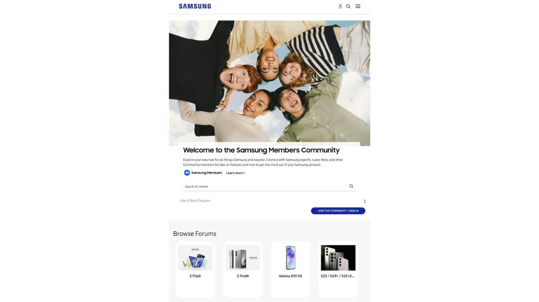 صفحه‌ی آپدیت گلکسی A55 برای نسخه‌ی بتای One UI 7 در هند