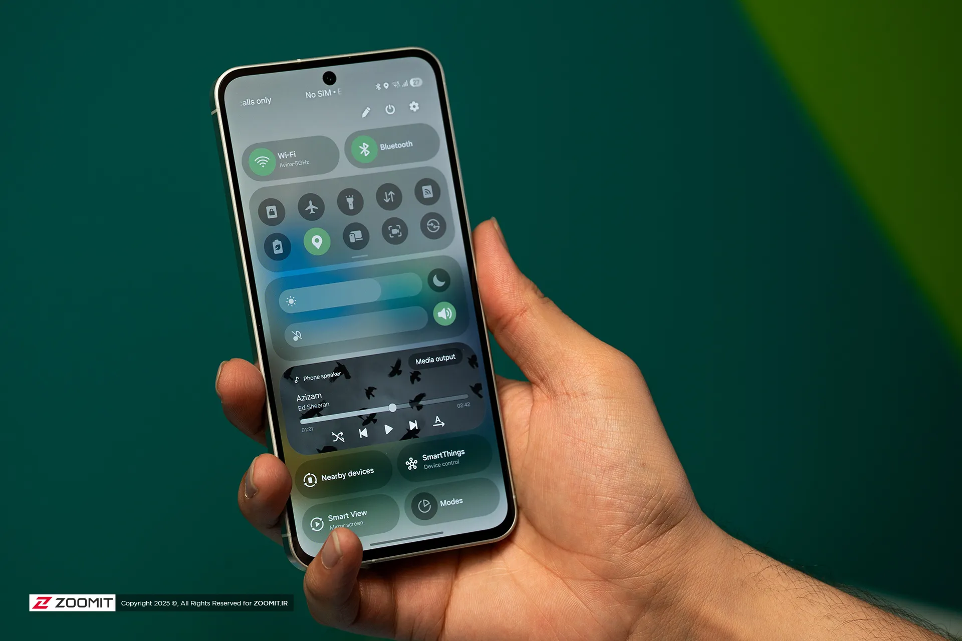 کنترل سنتر One UI 7 در گلکسی A56