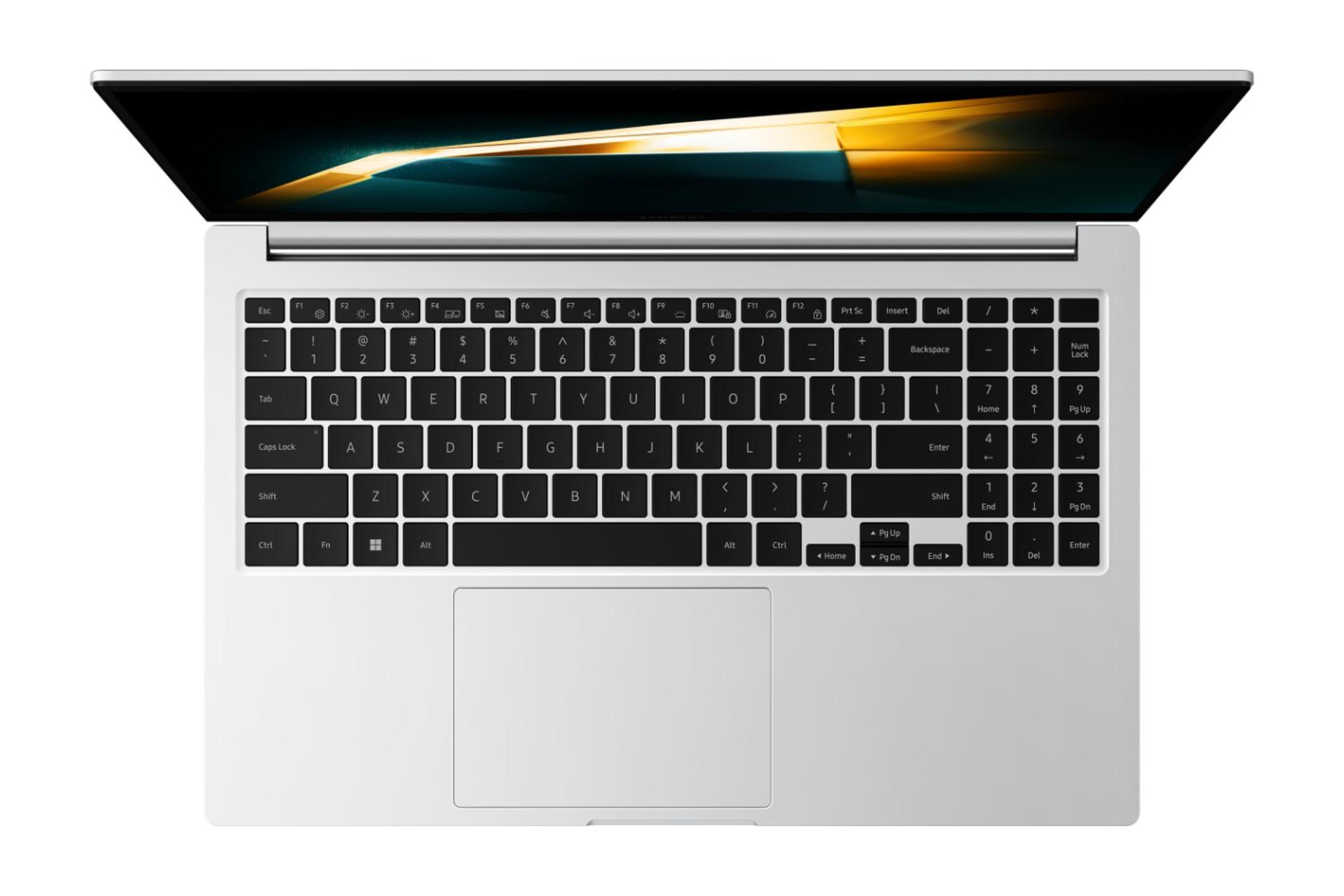 لپ تاپ سامسونگ گلکسی بوک Samsung Galaxy Book4 نمای بالا و کیبورد