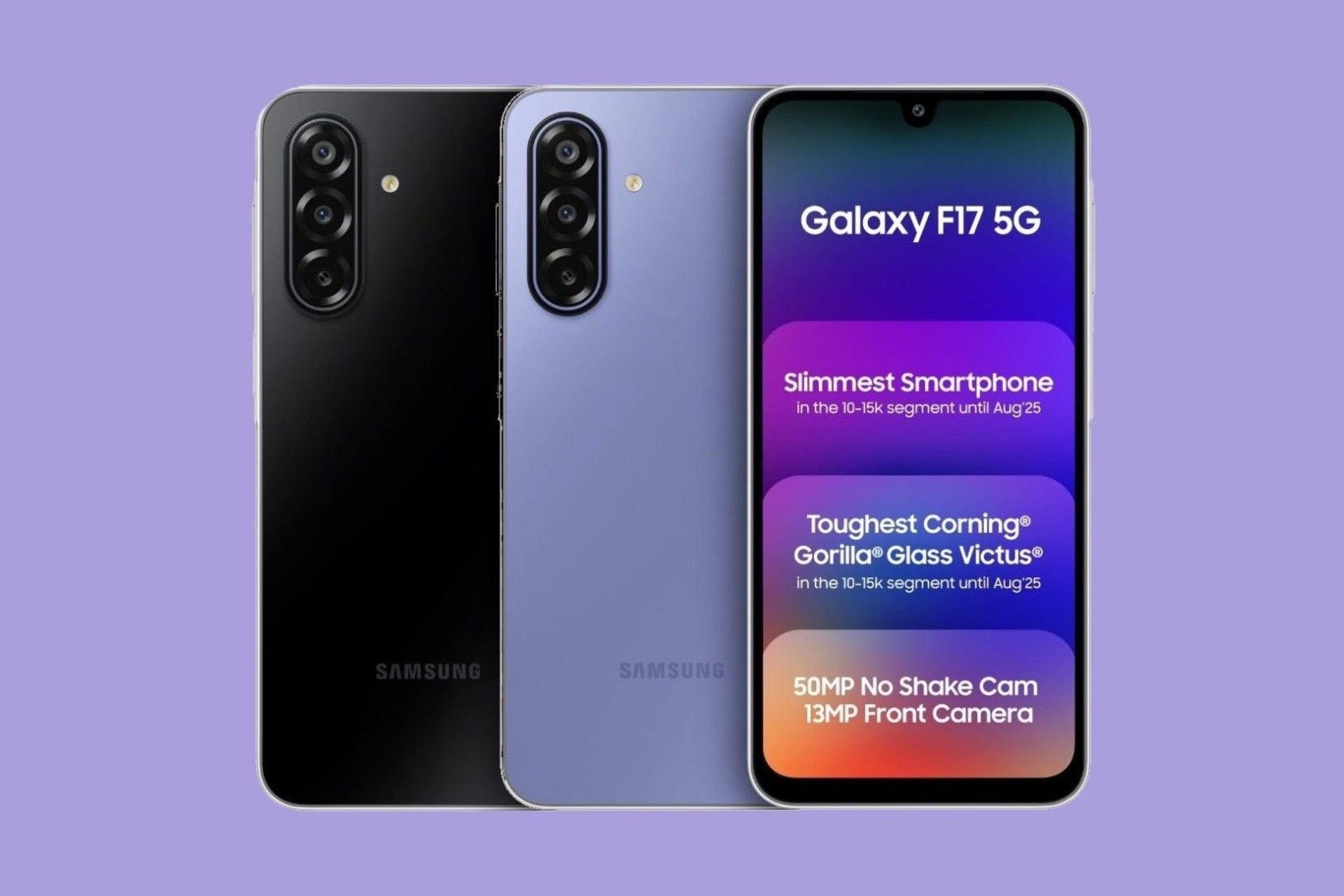 طراحی پنل پشت و جلو و رنگ‌بندی گلکسی F17 سامسونگ