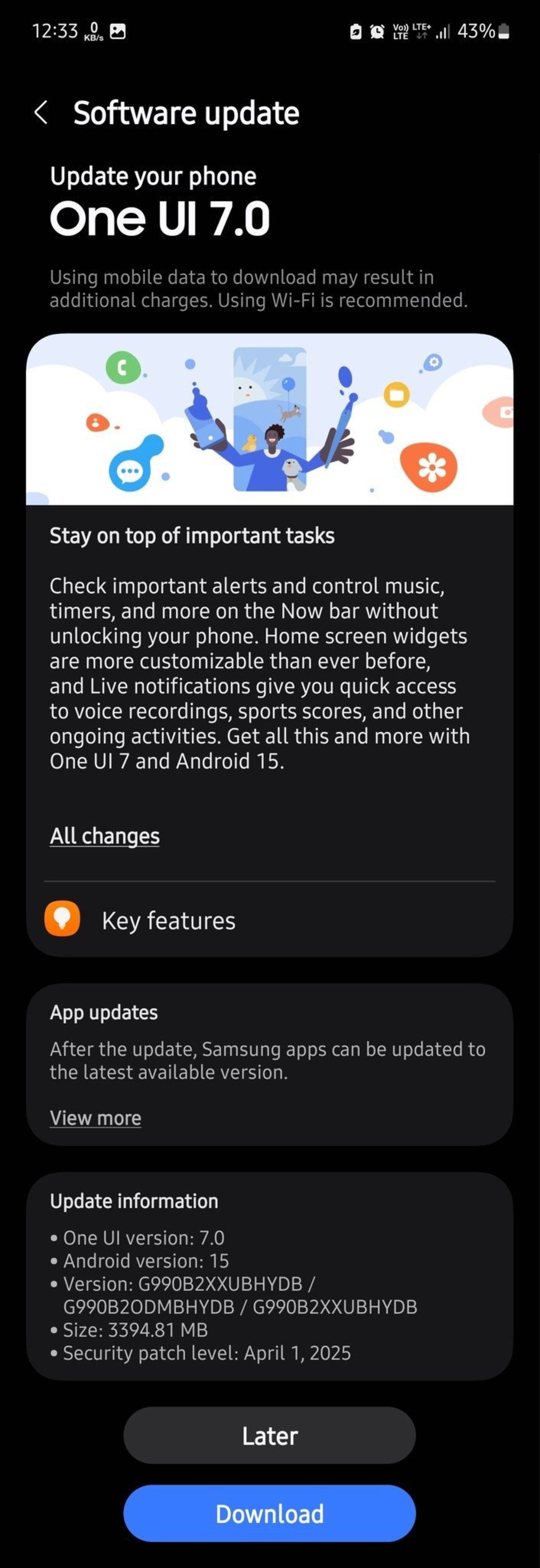 اعلان آپدیت One UI 7 گلکسی S21 FE