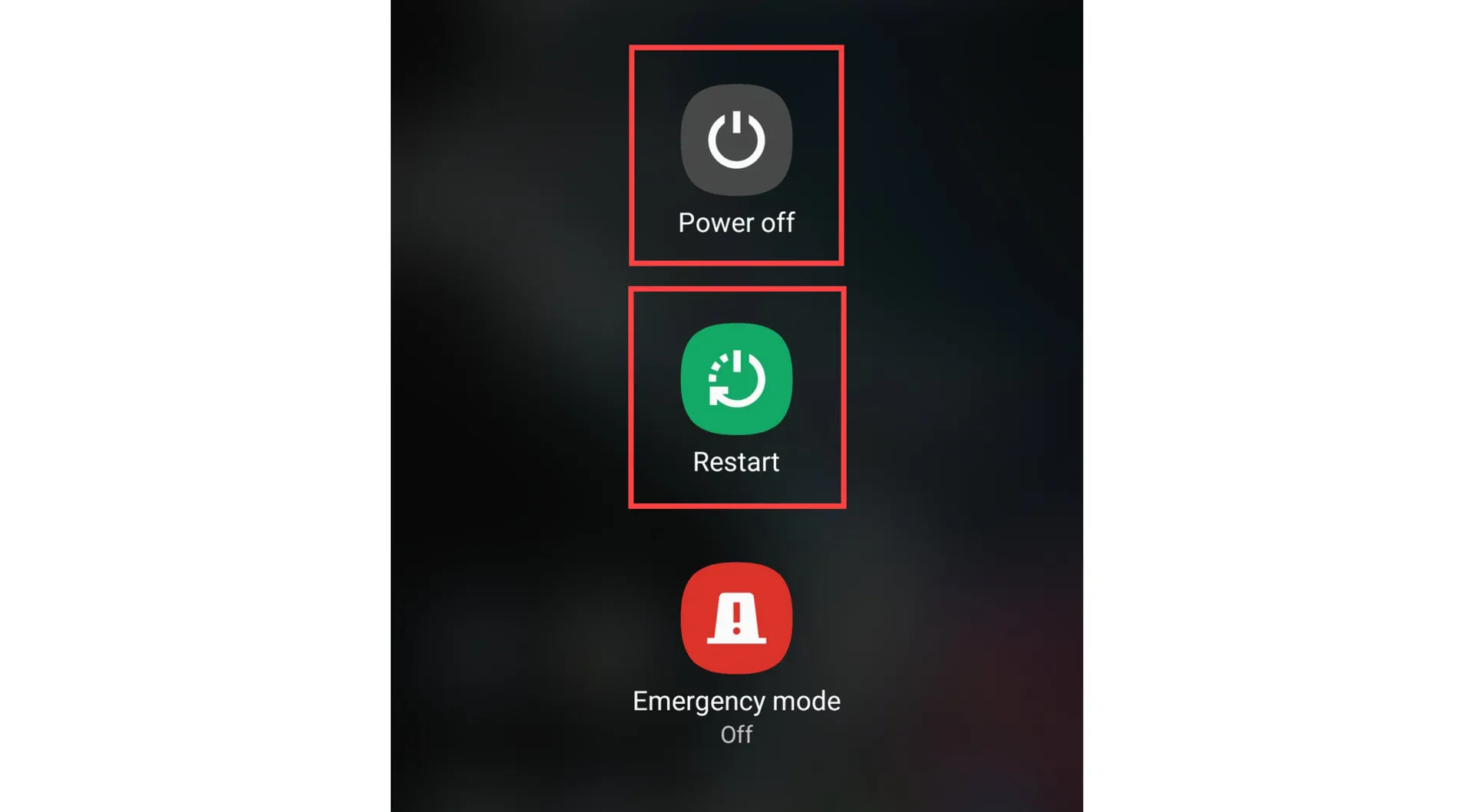 منوی پاور گوشی سامسونگ گلکسی اس ۲۲