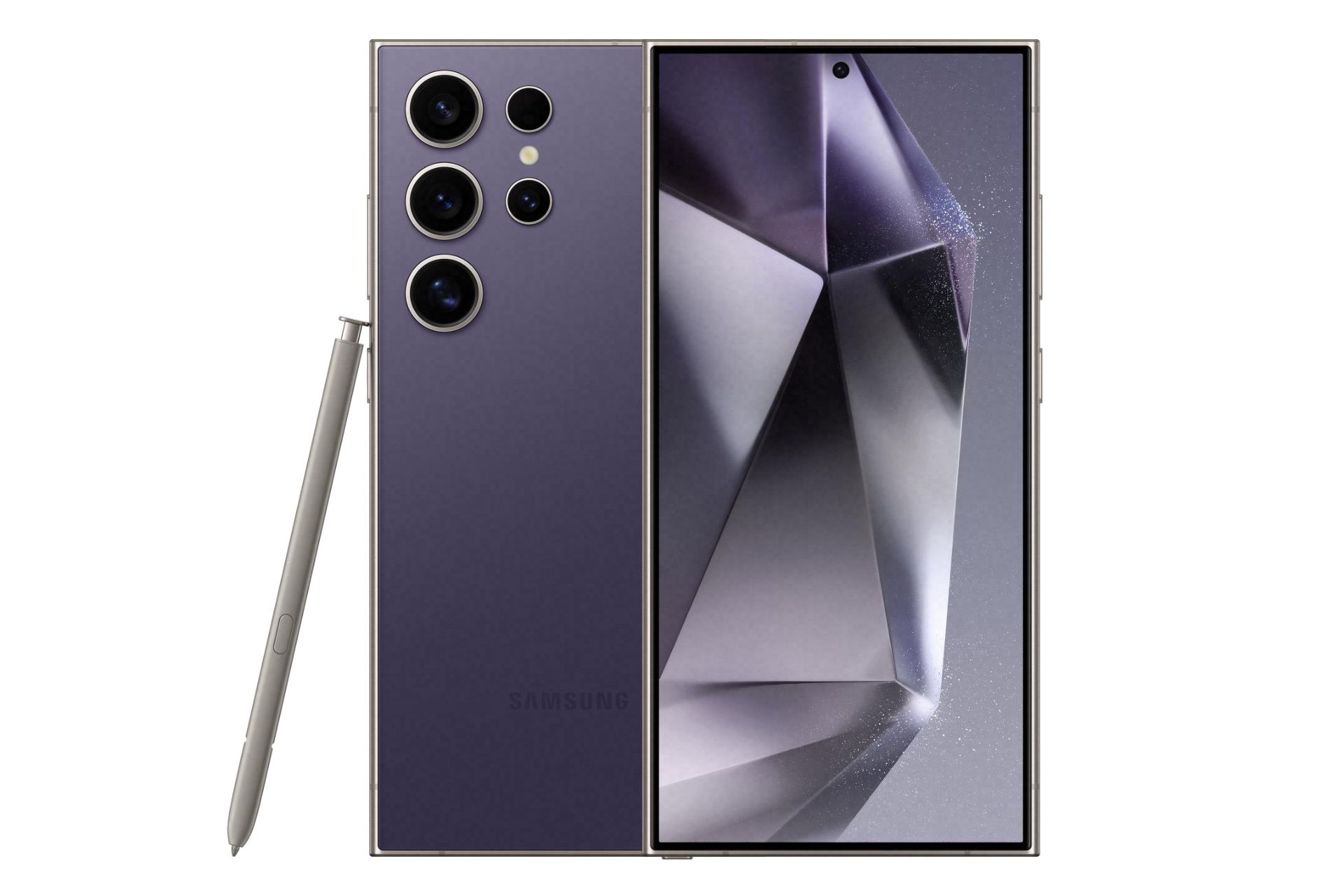 پنل جلو و پشت گوشی موبایل گلکسی اس 24 اولترا سامسونگ بنفش / Samsung Galaxy S24 Ultra