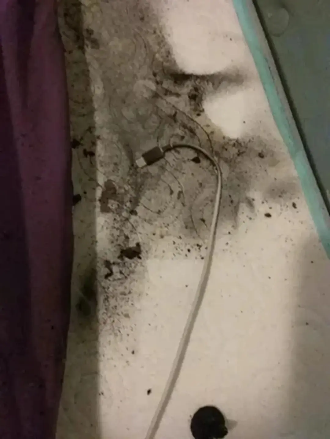 نمایی از یک کابل شارژ سوخته