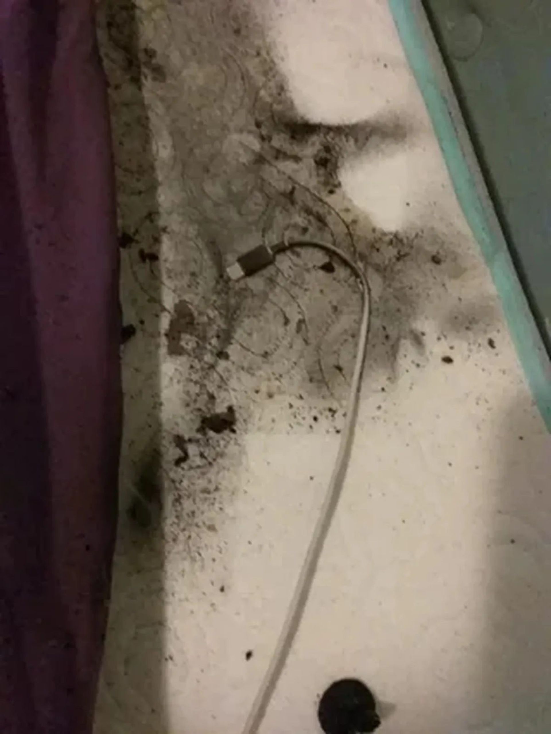 نمایی از یک کابل شارژ سوخته