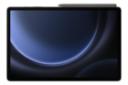 نمای پنل جلوی تبلت گلکسی تب S9 FE پلاس سامسونگ / Samsung Galaxy Tab S9 FE Plus با نمایش حاشیه‌های نمایشگر، محل اتصال قلم S Pen و دوربین سلفی
