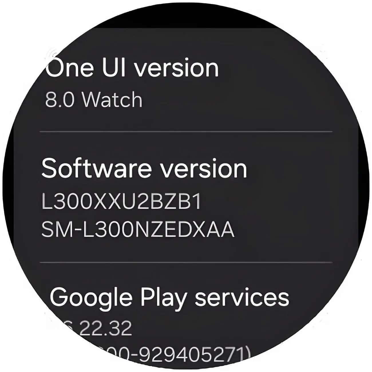 اطلاعات نسخه One UI 8.0 Watch در تنظیمات ساعت هوشمند سامسونگ