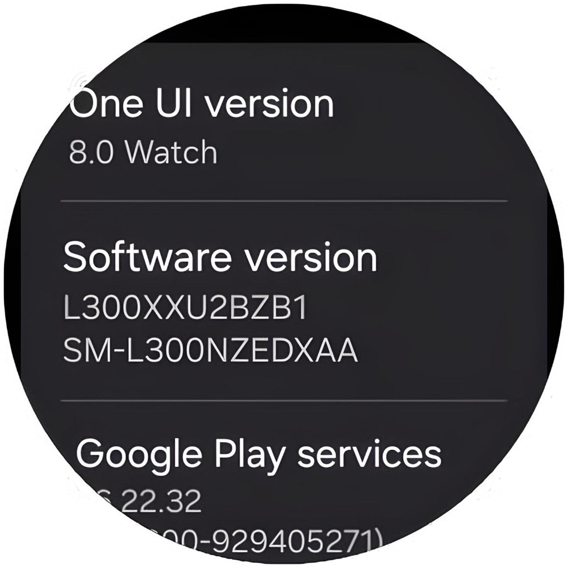 اطلاعات نسخه One UI 8.0 Watch در تنظیمات ساعت هوشمند سامسونگ