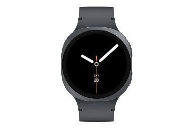 ساعت هوشمند سامسونگ گلکسی واچ 8 نسخه 44 میلی‌متری از نمای روبرو خاکستری تیره / Samsung Galaxy Watch8 44mm