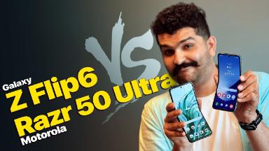 کاور ویدئو مقایسه گلکسی زد فلیپ 6 سامسونگ با موتورولا ریزر 50 اولترا