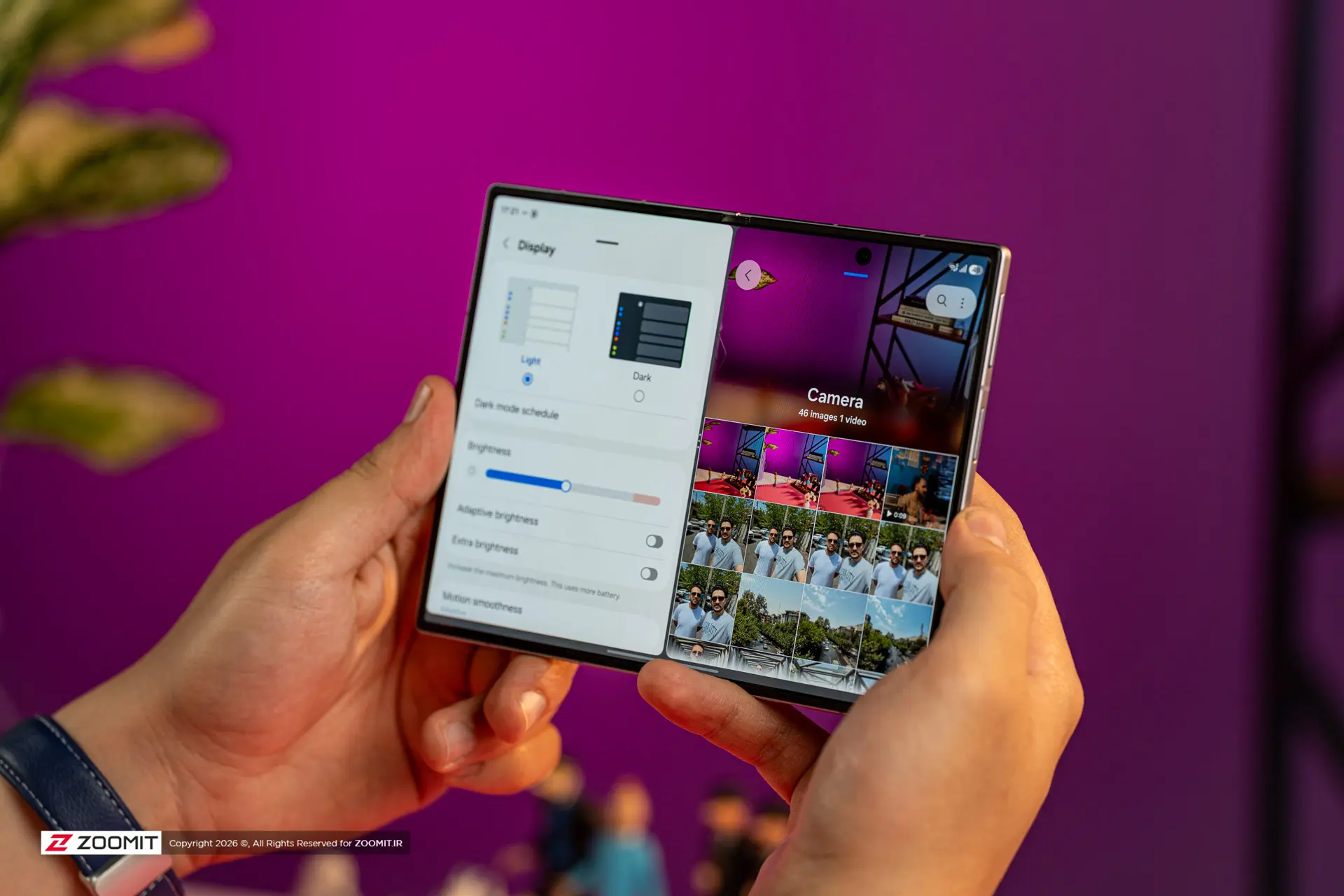 گوشی تاشو گلکسی زد فولد ۸ (Galaxy Z Fold 8) با نمایشگر باز شده