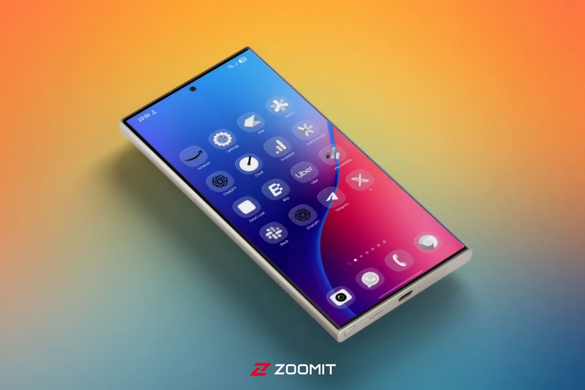 افکت شیشه‌ای برای آیکون گوشی‌ سامسونگ مدل گلکسی S24 اولترا