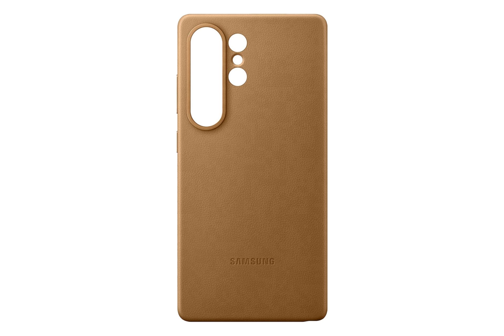 نمای پنل پشت قاب گوشی سامسونگ مدل Kindsuit مناسب سامسونگ Galaxy S25 Ultra با نمایش برش‌های دوربین و لوگو رنگ شتری