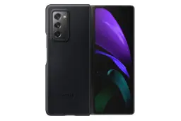 قاب گوشی سامسونگ Samsung Leather Cover For Samsung Galaxy Z Fold2 نمای پشت رنگ مشکی