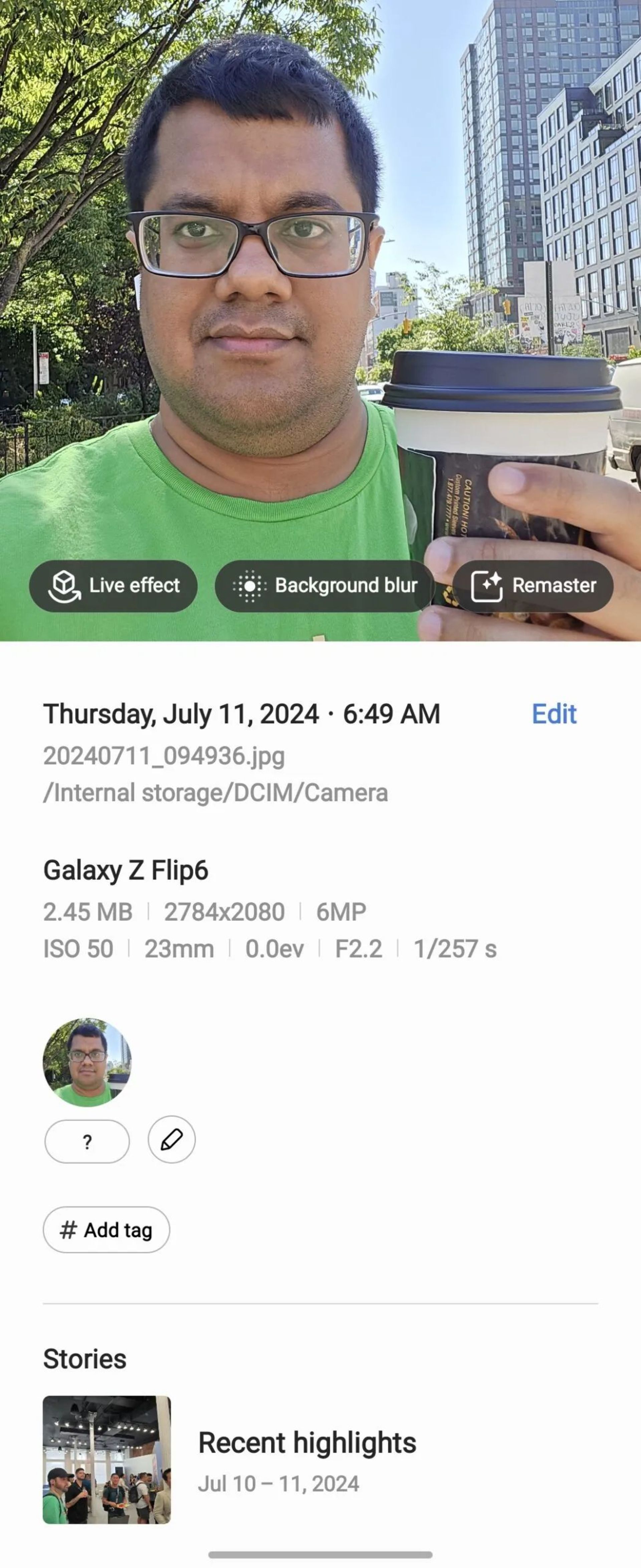 قابلیت Live Effect سامسونگ
