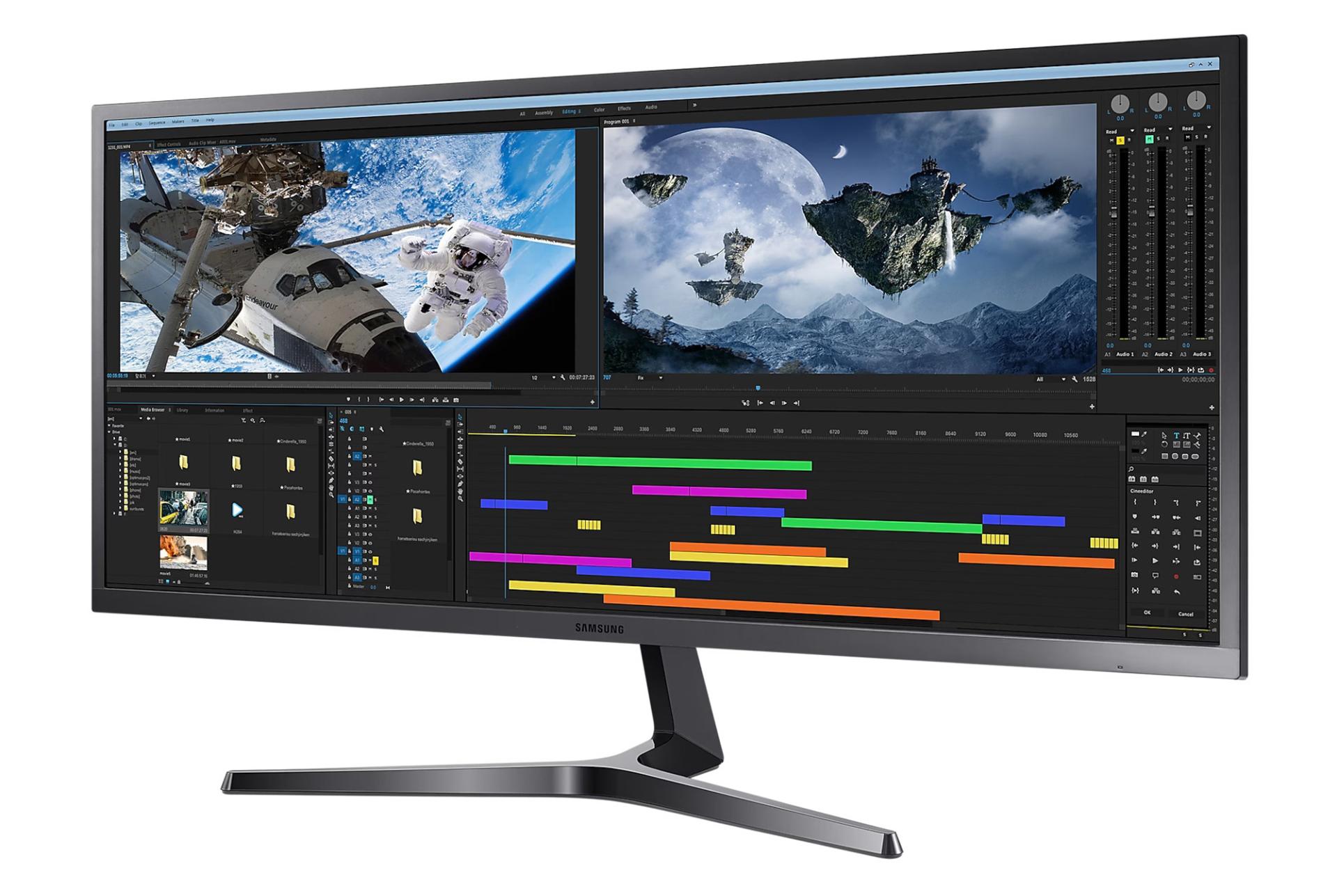 رزولوشن و کیفیت تصویر مانیتور سامسونگ 34 اینچ مدل LS34J550WQMXUE