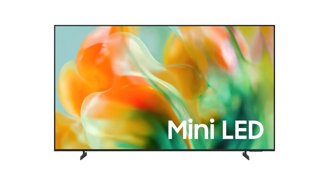 نمای جلو تلویزیون M80H سامسونگ در حال نمایش گل